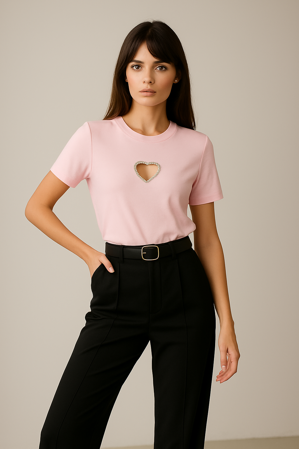 The Heartline Tee (Pink)