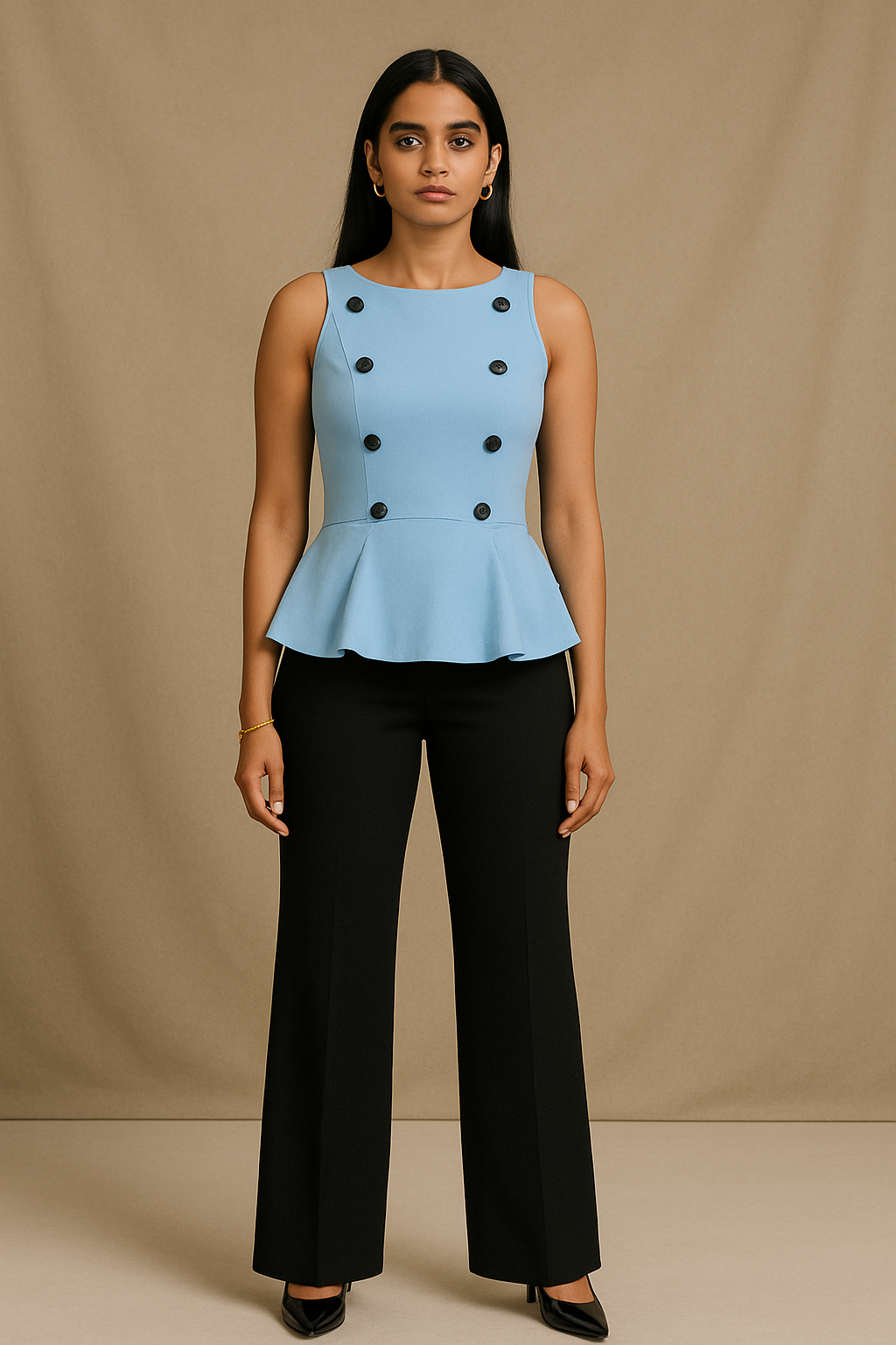 The Power Peplum top (Blue)
