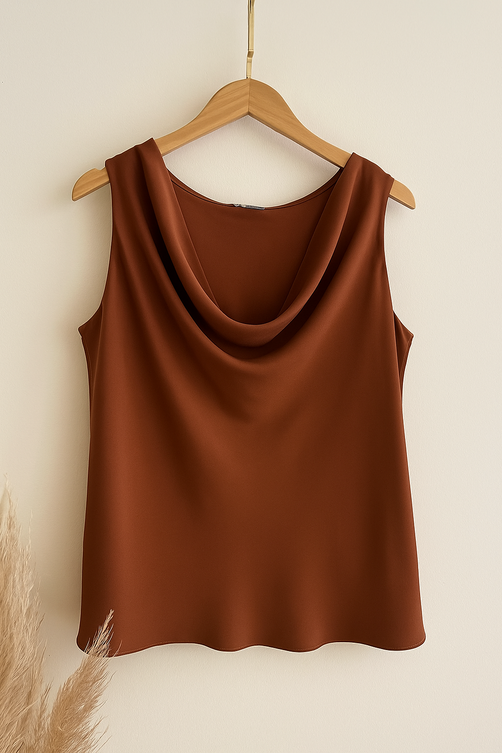 The Sienna Drape Tank (Brown)