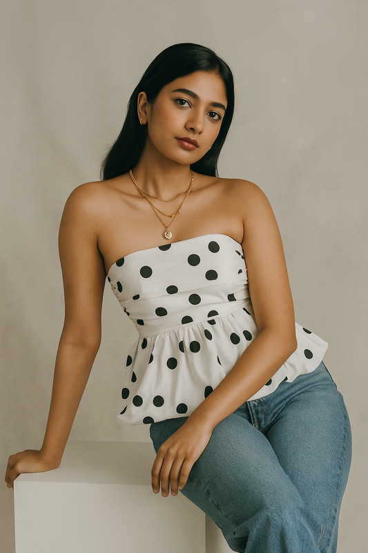 The Dotty Peplum Top