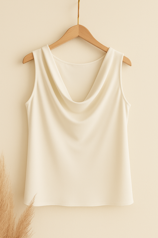 The Sienna Drape Tank (off white)
