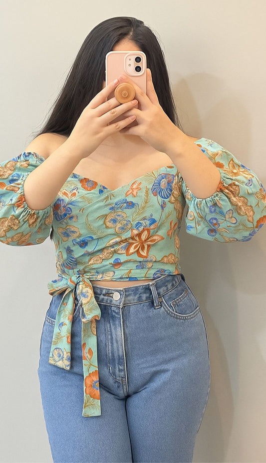 The Amara Wrap Top (Printed)